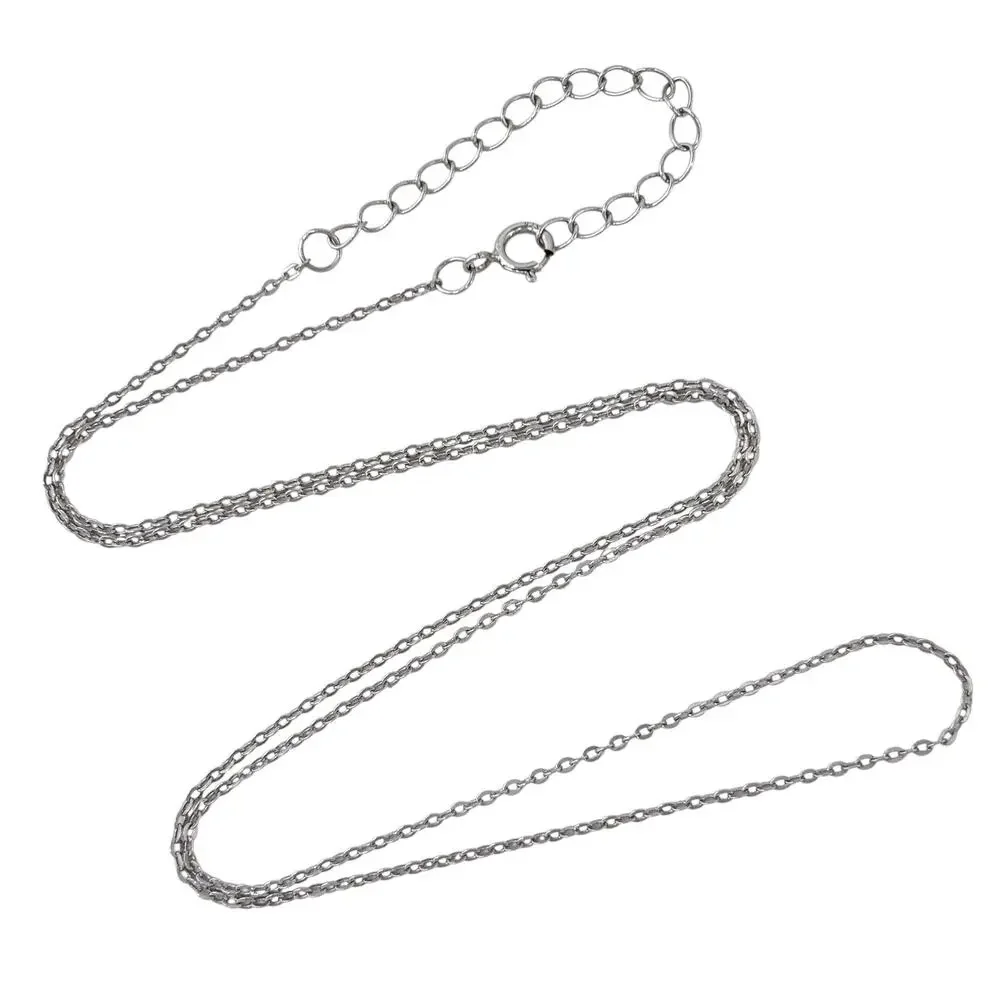 Cable Link Chain Necklace | Vintage Sterling Silver 925 | 17.5
